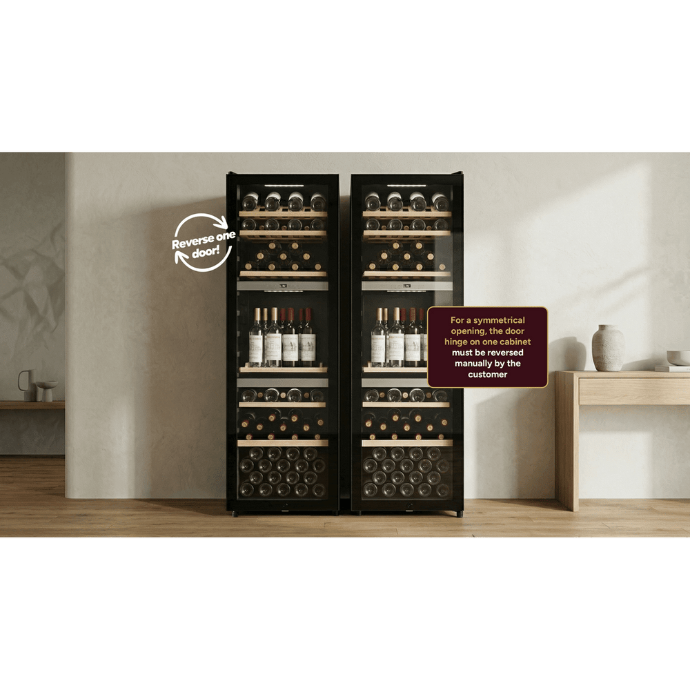 LIFESTYLE: LECAVIST Wine Cabinet Duo - 280 Bottle (2 x 140) - Triple Zone - Freestanding - Black (LEK1403ZPVX2) - Freestanding - LeCavist Wine Cabinets
