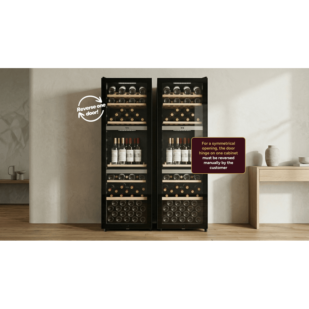 LIFESTYLE: LECAVIST Wine Cabinet Duo - 280 Bottle (2 x 140) - Triple Zone - Freestanding - Black (LEK1403ZPVX2) - Freestanding - LeCavist Wine Cabinets