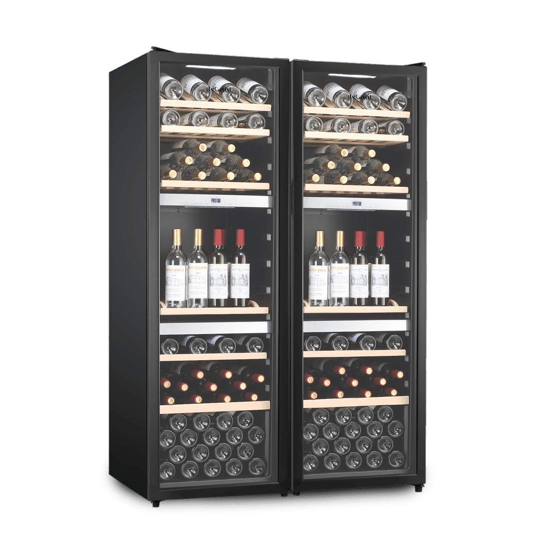 PRODUCT: LECAVIST Wine Cabinet Duo - 280 Bottle (2 x 140) - Triple Zone - Freestanding - Black (LEK1403ZPVX2) - Freestanding - LeCavist Wine Cabinets