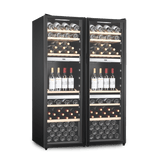LECAVIST Wine Cabinet Duo - 280 Bottle (2 x 140) - Triple Zone - Freestanding - Black (LEK1403ZPVX2)