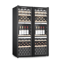 LECAVIST Wine Cabinet Duo - 280 Bottle (2 x 140) - Triple Zone - Freestanding - Black (LEK1403ZPVX2)