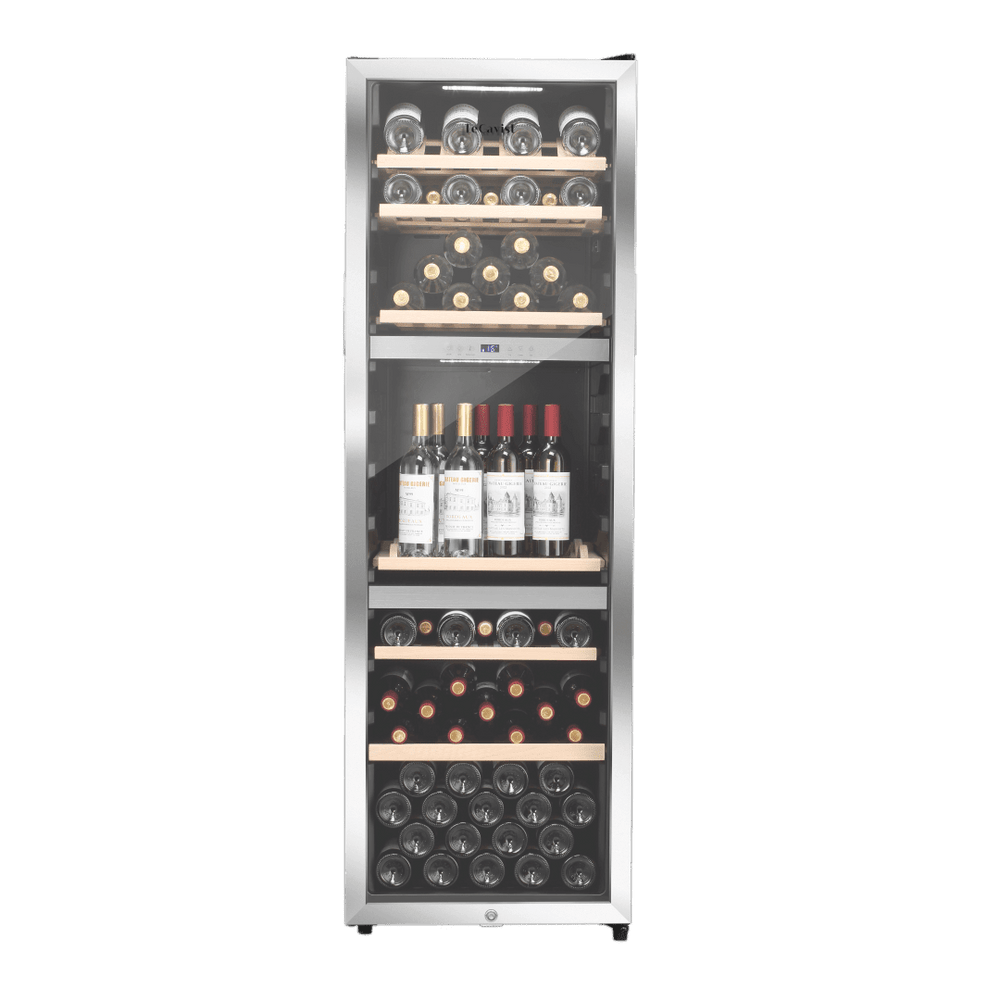 PRODUCT: LECAVIST Wine Cabinet Duo- 280 Bottle (2 x 140) - Triple Zone - Freestanding - Stainless Steel (LEK1403ZPVXX2) - Freestanding - LeCavist Wine Cabinets