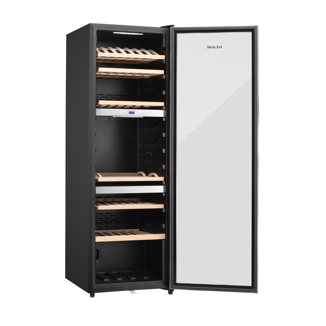 LECAVIST Wine Cabinet Duo - 280 Bottle (2 x 140) - Triple Zone - Freestanding - Stainless Steel (LEK1403ZPVXX2) - LeCavist NZ