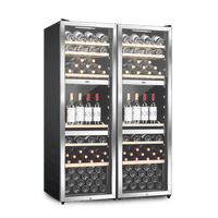 LECAVIST Wine Cabinet Duo- 280 Bottle (2 x 140) - Triple Zone - Freestanding - Stainless Steel (LEK1403ZPVXX2)